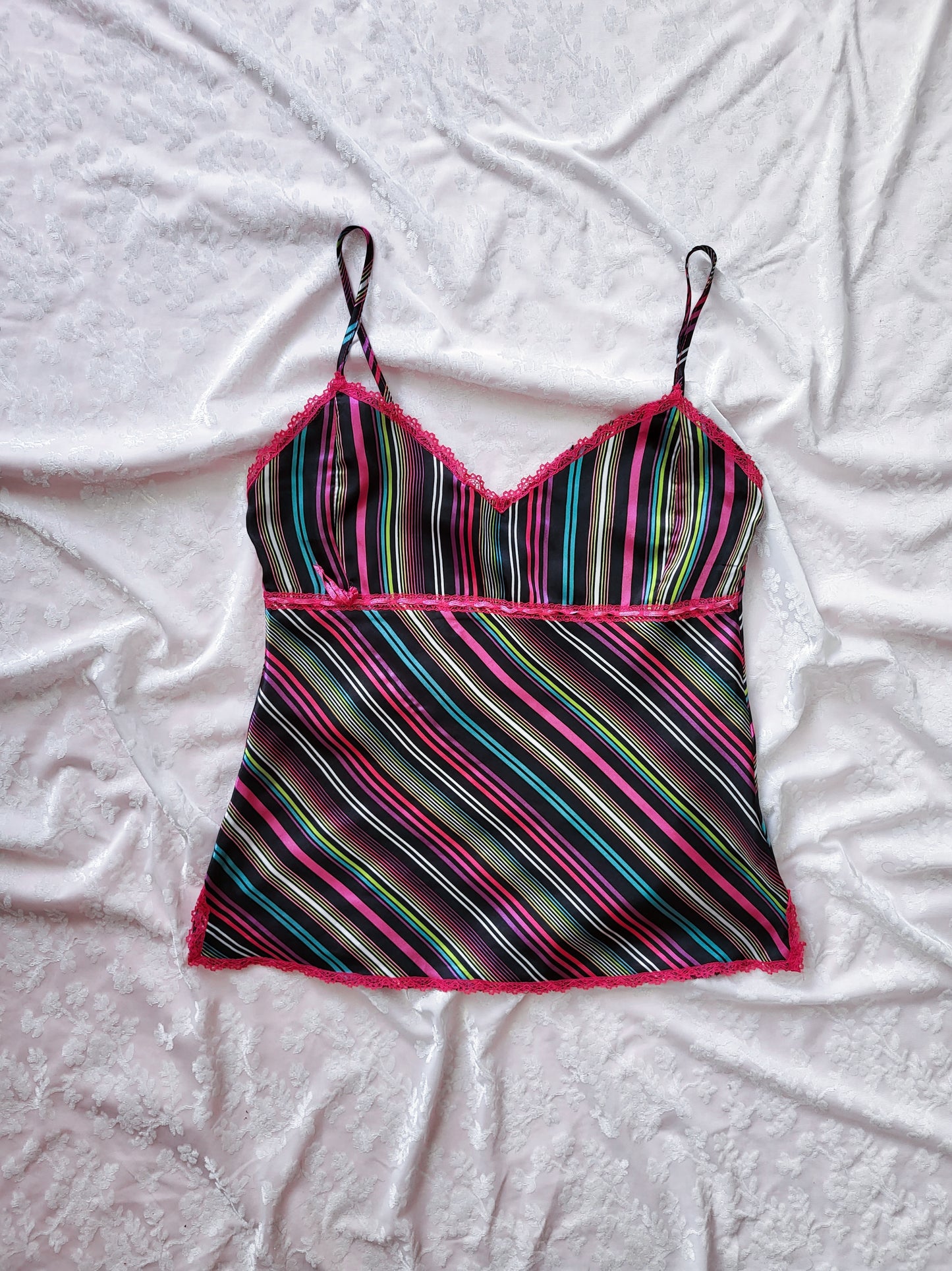 Coquette striped cami top