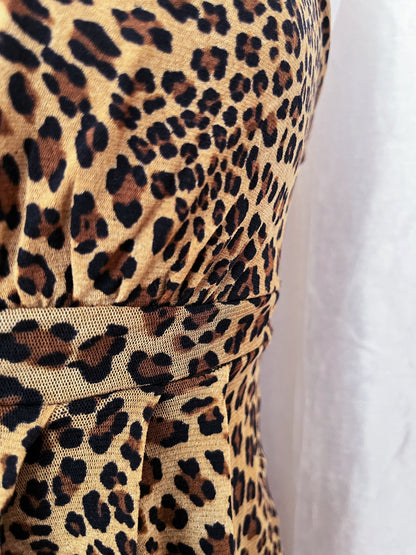 Alternative mesh double-layered leopard print dress 🐆♠️