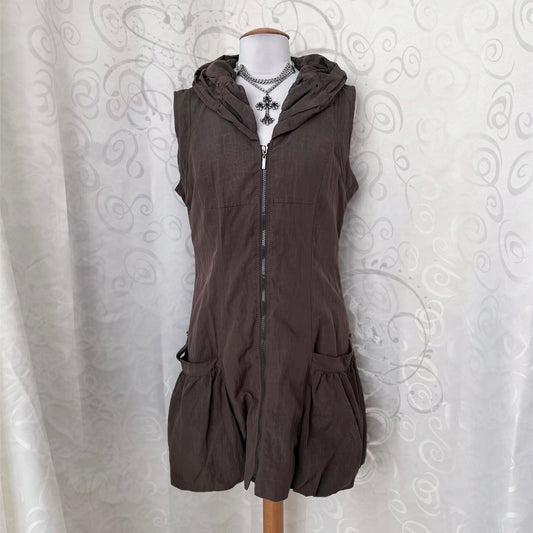 00’s snakeprint zip-up brown dress 🐍