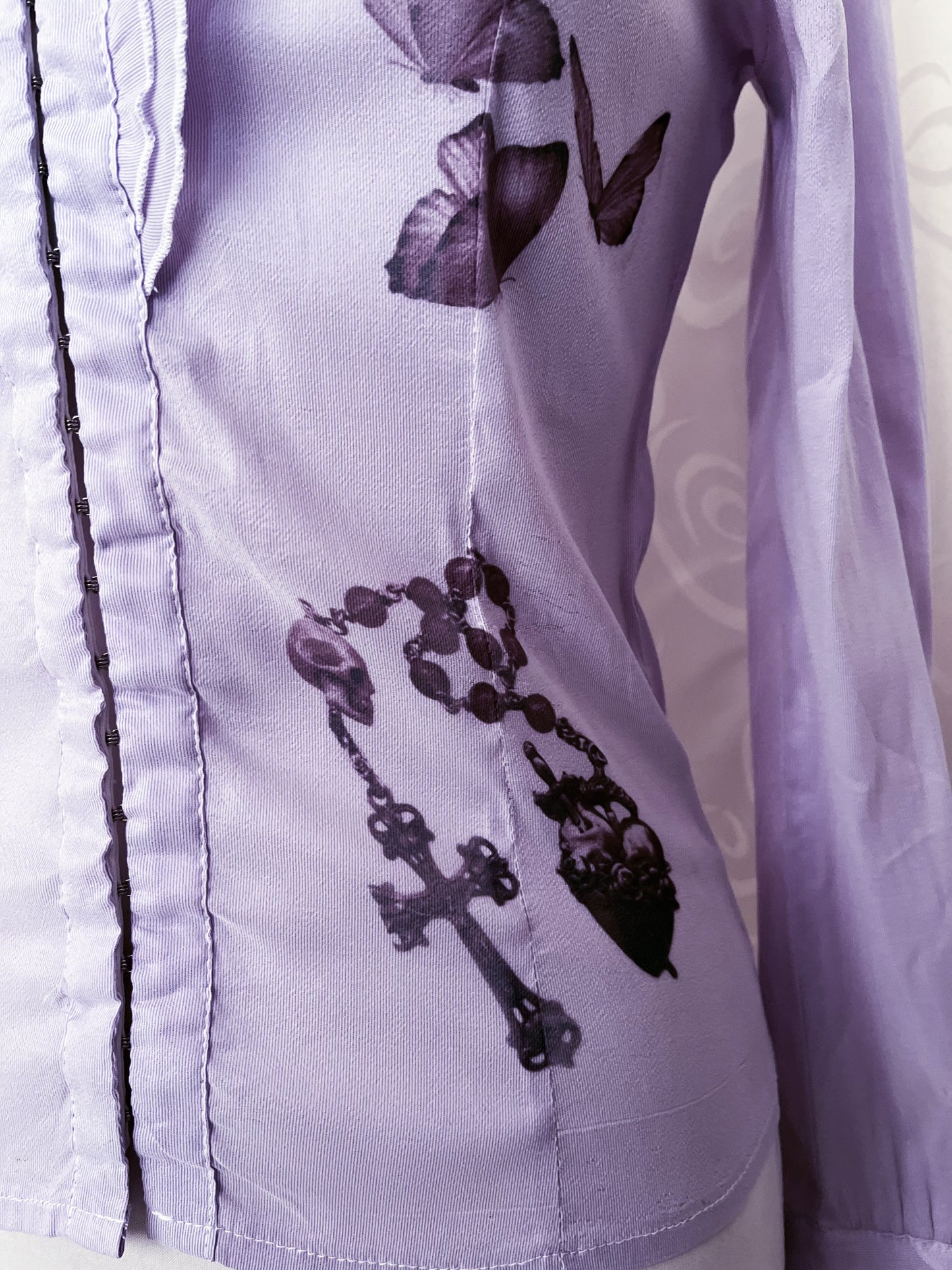 Rule of Rose Inspired Reworked lilac shirt 🦋🥀