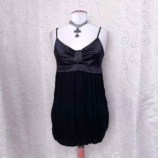 00’s deadstock black balloon mesh dress 🦇