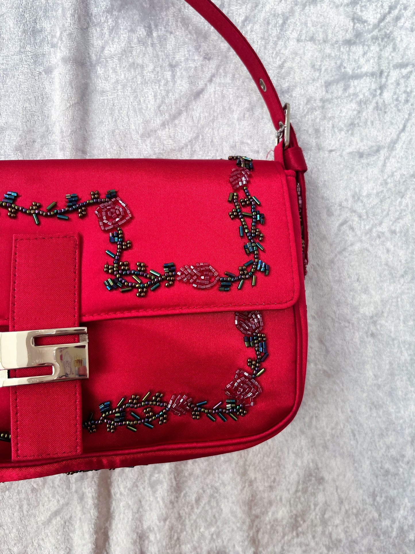 00’s brand new deadstock fairy hot pink purse with beaded details 💞🎀