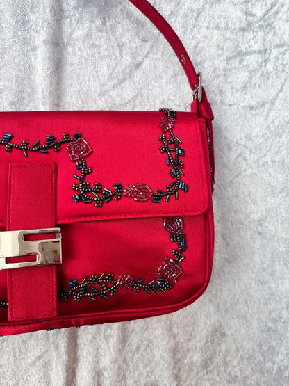 00’s brand new deadstock fairy hot pink purse with beaded details 💞🎀