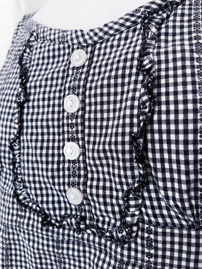 Dark coquette checked milkmaid top 💀🗝️