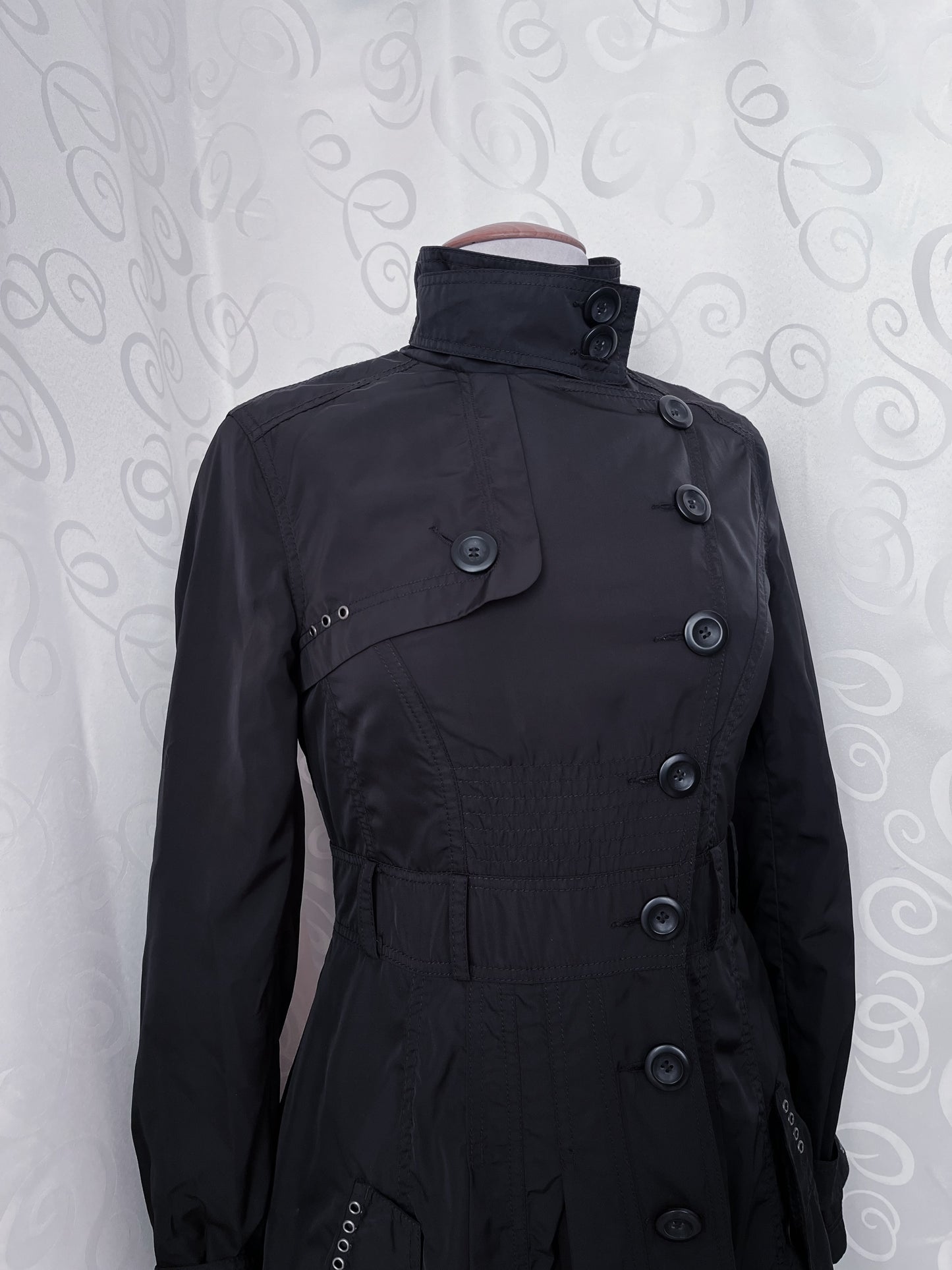 Alt/Gothic Clockhouse black trench coat 🦇🕷️