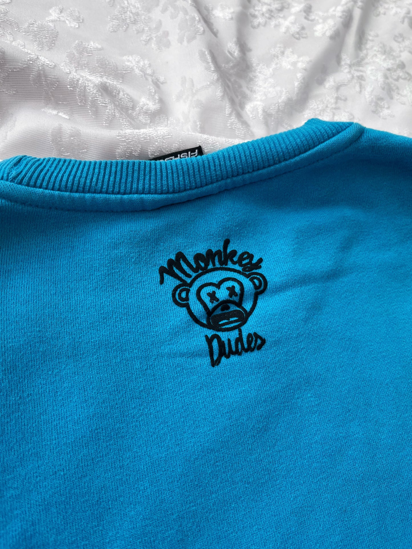 Fishbone light blue cute cartoon sweater