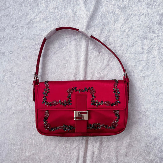 00’s brand new deadstock fairy hot pink purse with beaded details 💞🎀