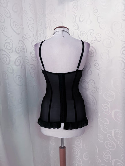 Black & leopard print mesh corset 🐆🕷️