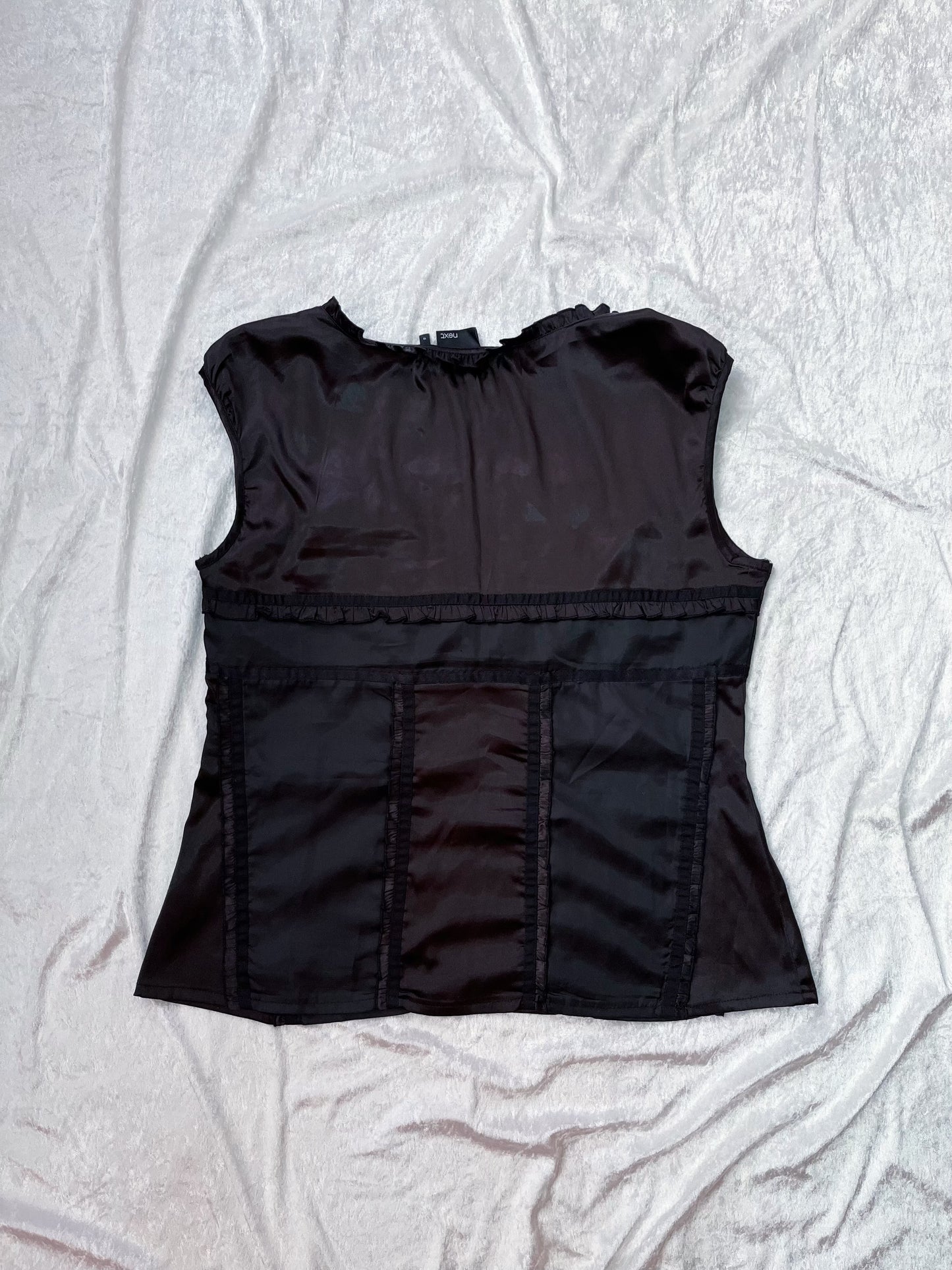 Dark coquette / Horror Protagonist black & brown saten top 🎀🗝️