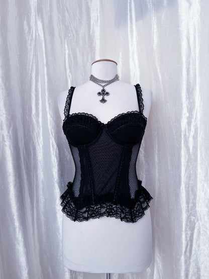 Gothic lace corset top 🖤🌑
