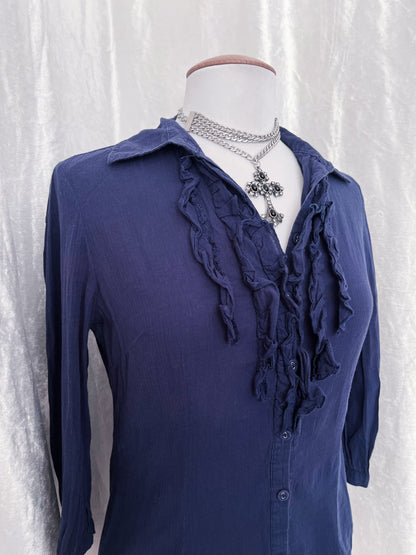 Gothic berry shirt with ruffle detail 🌀🫐