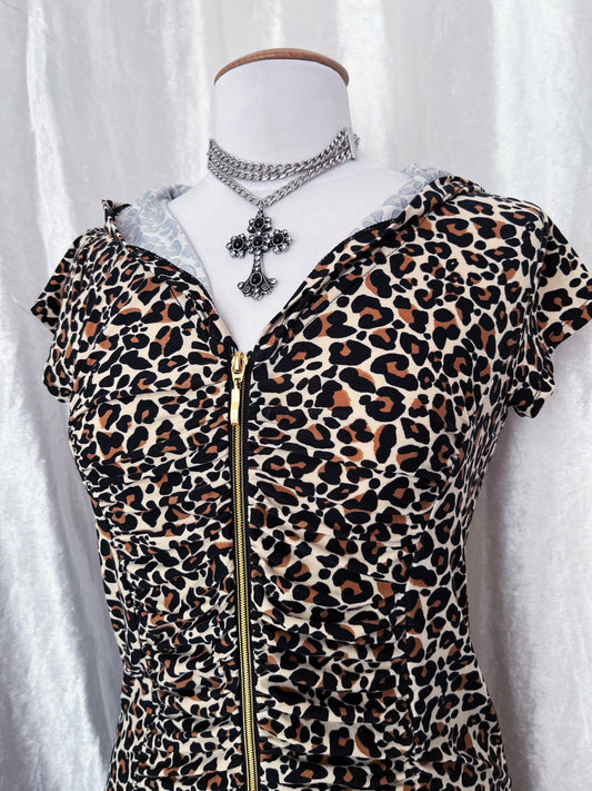 Punk short-sleeve zip-up jacket 🐆