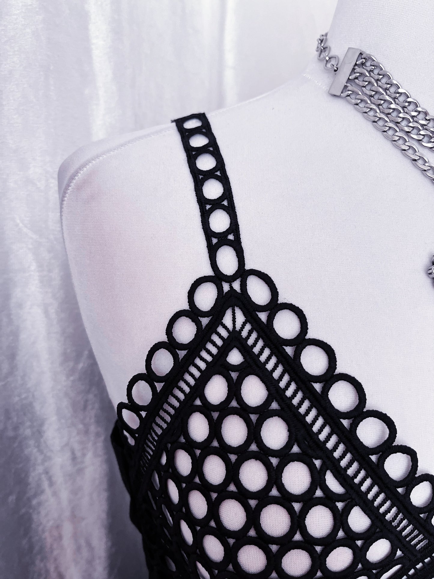 Mini black fishnet top 🕷️🕸️