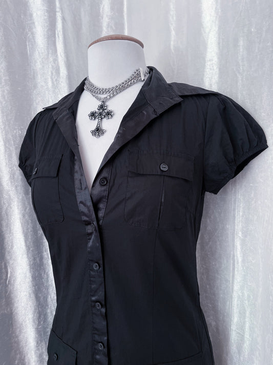 Alt Street/Office button-up cotton dress 🗝️💀
