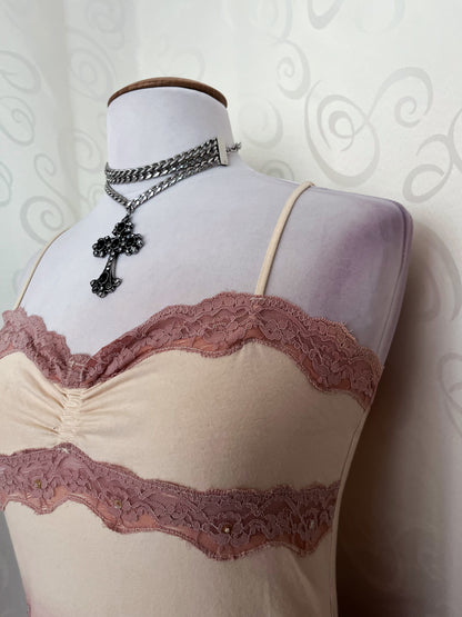 Old Bershka fairy coquette cami top with lace details 🎀💞