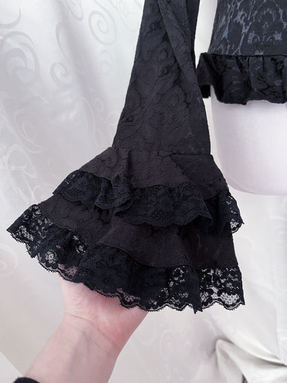 Dracula Gothic victorian style brocade cravat shirt 🖤🦇