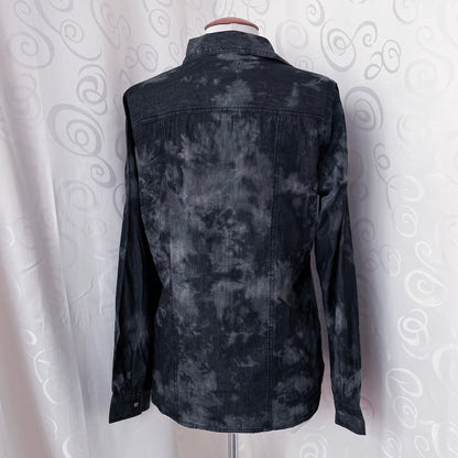 Rock Rebel light denim lace-up shirt 🕷️🦇