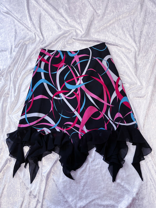 Y2K witchy asymmetrical skirt