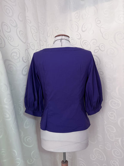 00’s Jirai Kei style purple shirt with puff sleeves 💜🦇