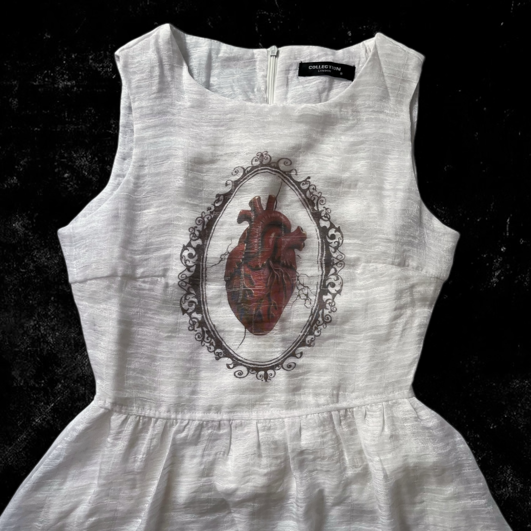 Beating Heart REWORKED white dress 🫀🍪