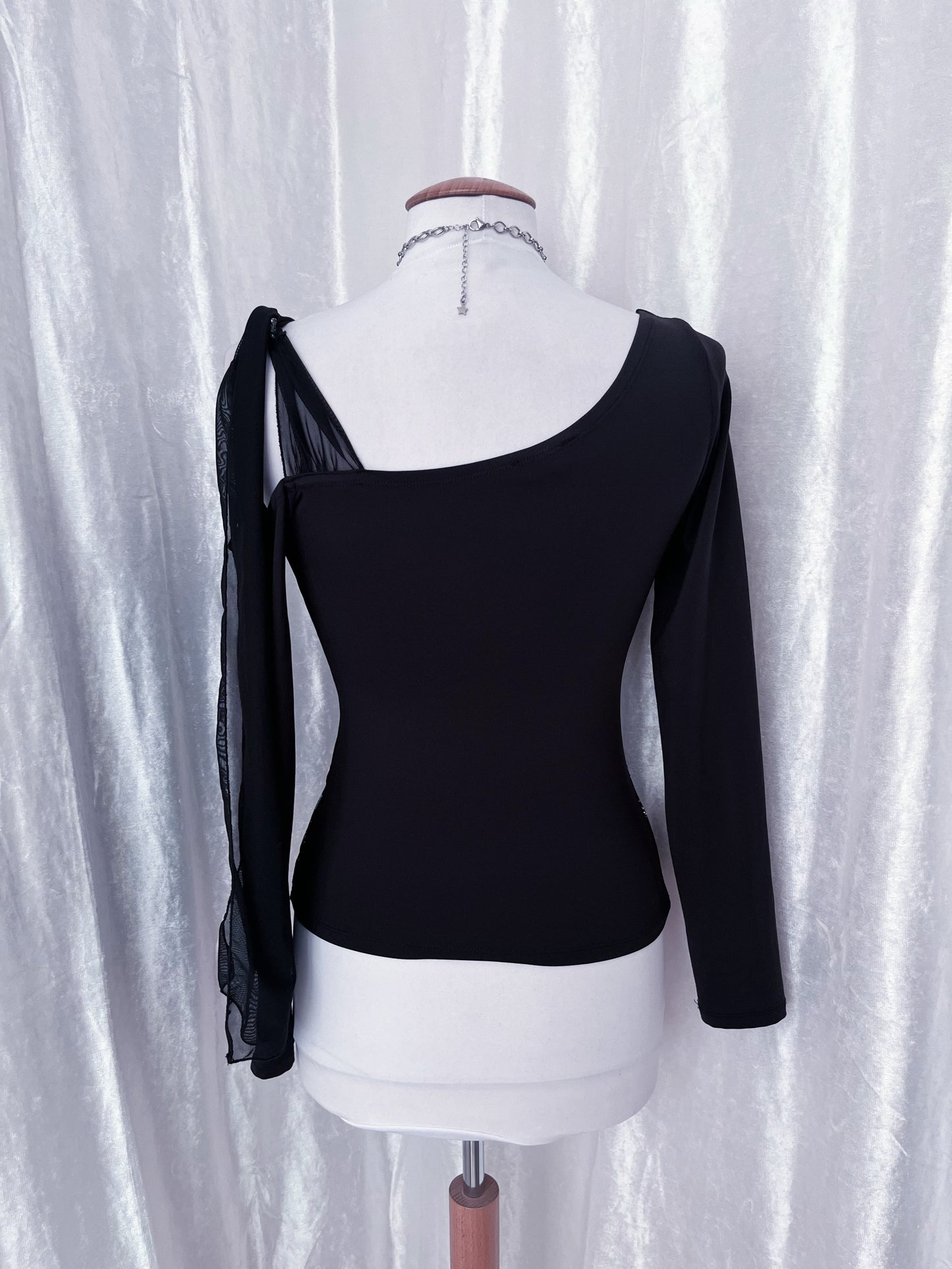 Whimsygoth asymmetrical black top