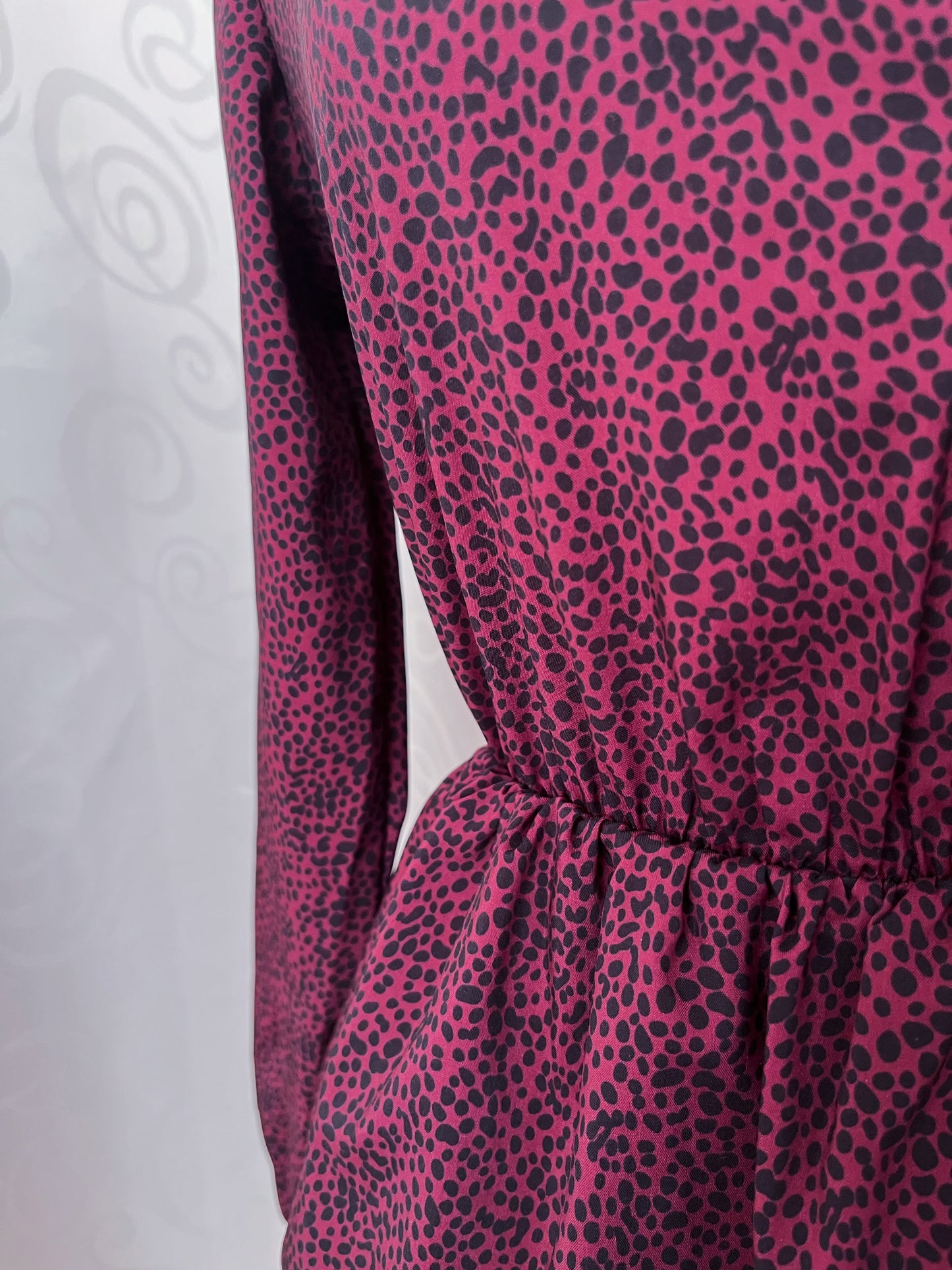 Gothic lolita / Jirai kei burgundy dress with leopard print ✝️