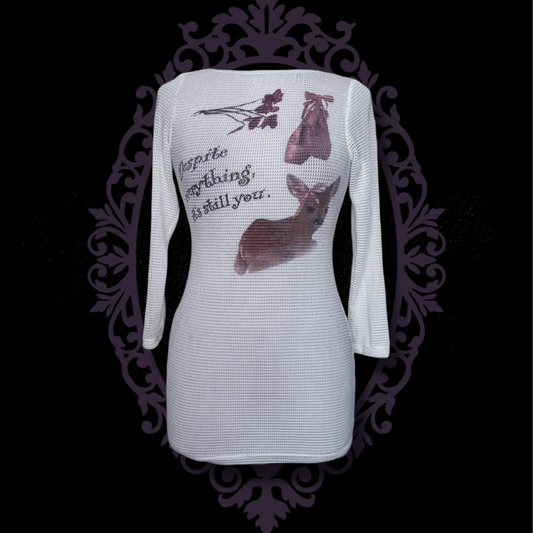 It’s still you REWORKED fishnet tunic/dress 🦌🩰