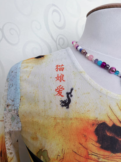 00’s PUSSY DELUXE rare dragon mesh sheer top 🌀🐉🀄️