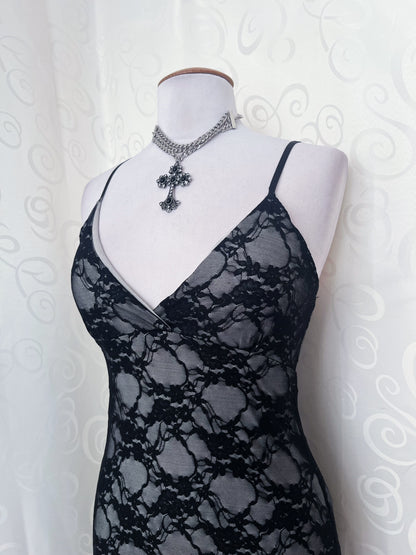 00’s deadstock dark fairy lace dress 🌀🦇