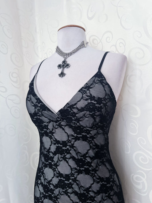 00’s deadstock dark fairy lace dress 🌀🦇