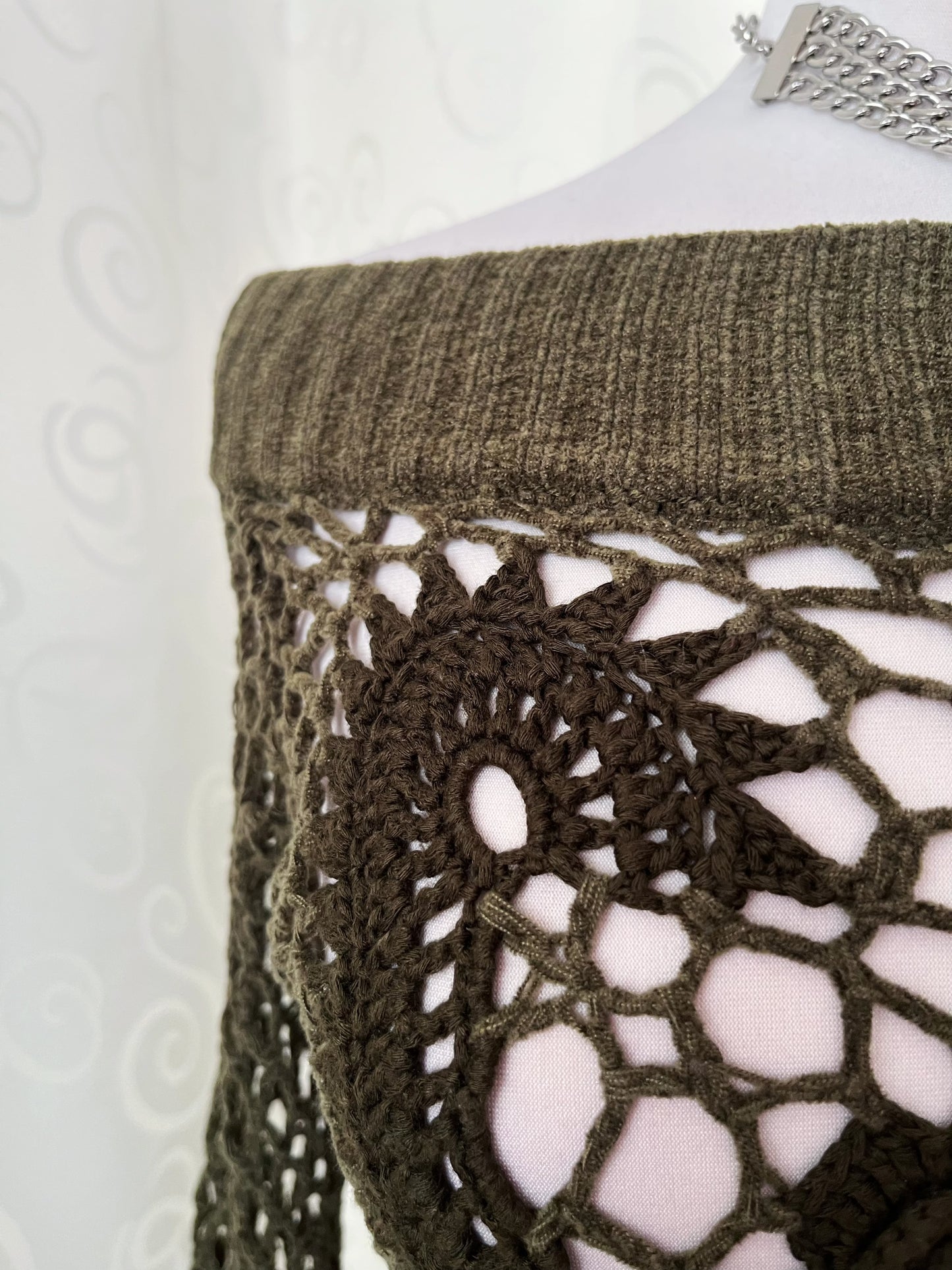 Whimsy fairy green knit fishnet top ✨🦎