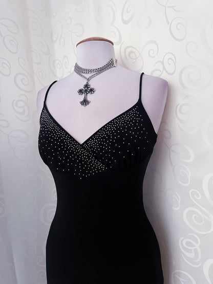 00’s witchy black asymmetrical dress 🖤
