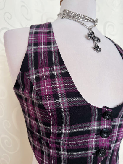 Iconic tartan purple mini vest 💜