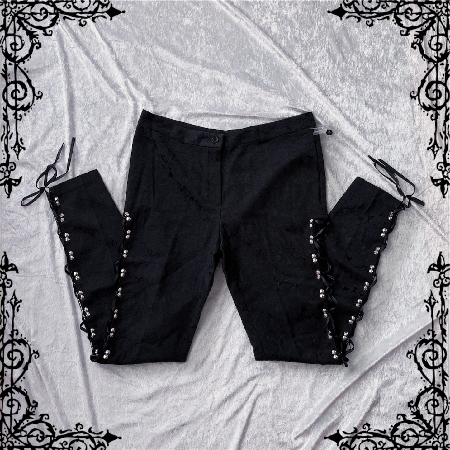 Dracula Side Laced Brocade Pants 🖤