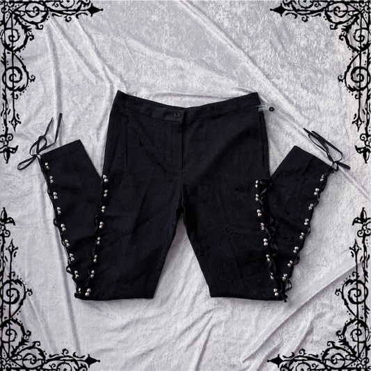 Dracula Side Laced Brocade Pants 🖤