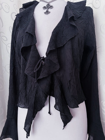 Whimsygoth ruffle sheer top 🌀🕷️