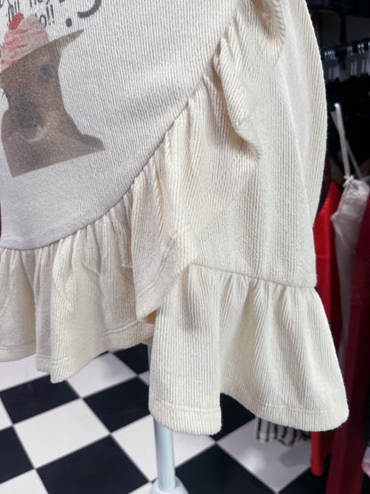 Cutie deer REWORKED creamy knit style ruffle skirt 🍰