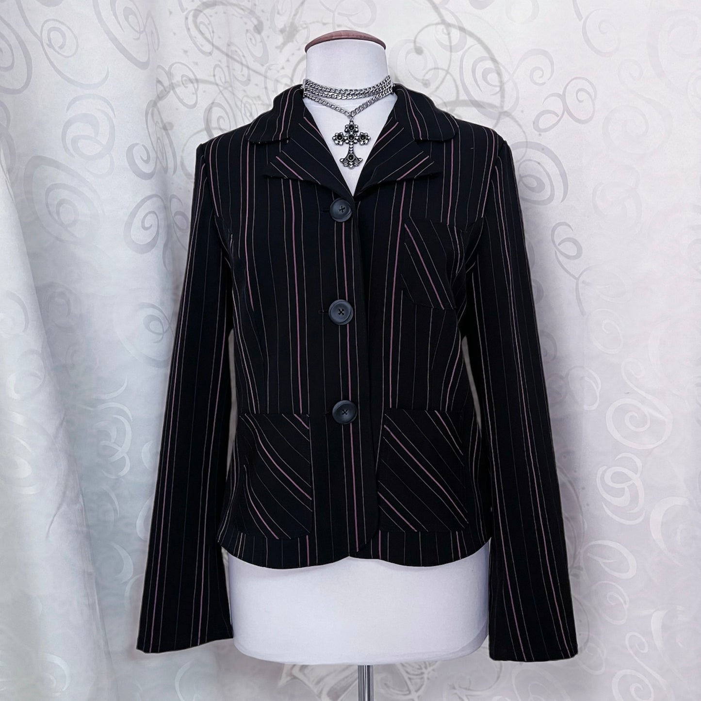 Office black & pink striped blazer 💞🎀