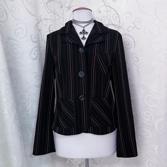 Office black & pink striped blazer 💞🎀