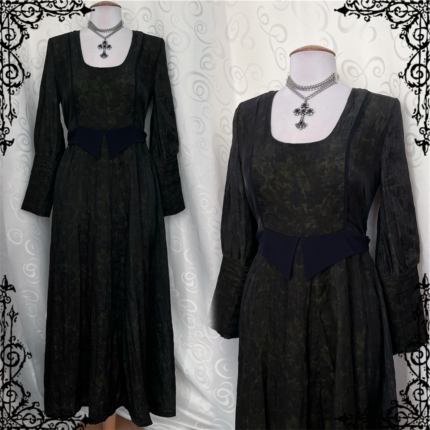 Medieval renaissance dark olive maxi dress 🫒🧚🏾🗡️