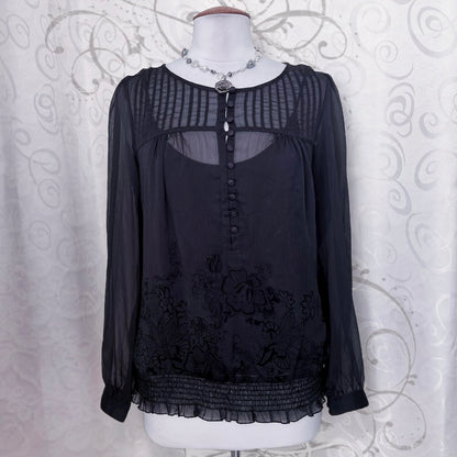 Dark coquette mesh shirt 🦇