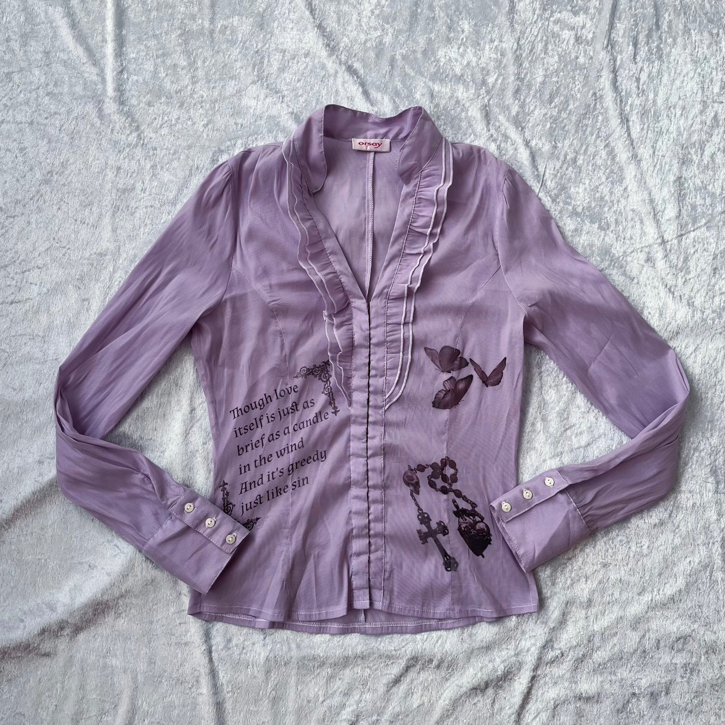 Rule of Rose Inspired Reworked lilac shirt 🦋🥀