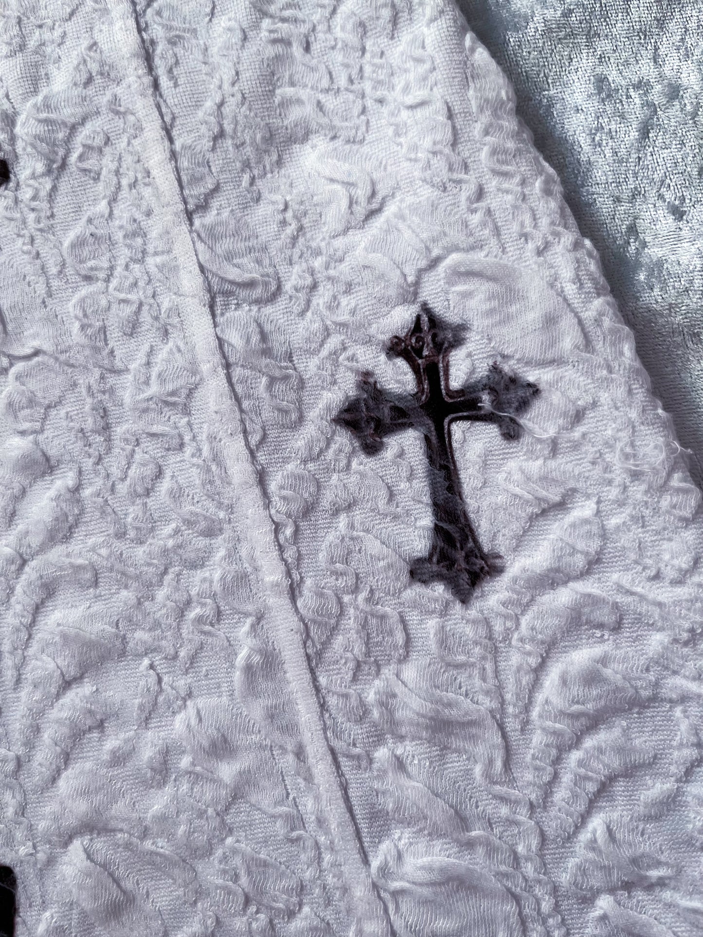Joan of Arc Reworked Pimkie white embossed dress 🗡️♥️
