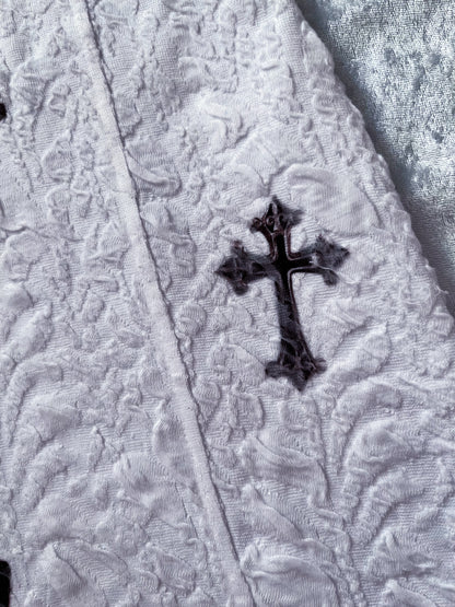 Joan of Arc Reworked Pimkie white embossed dress 🗡️♥️