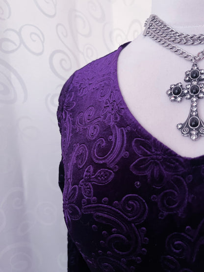 Whimsygoth purple embossed velvet dress 💜🌀