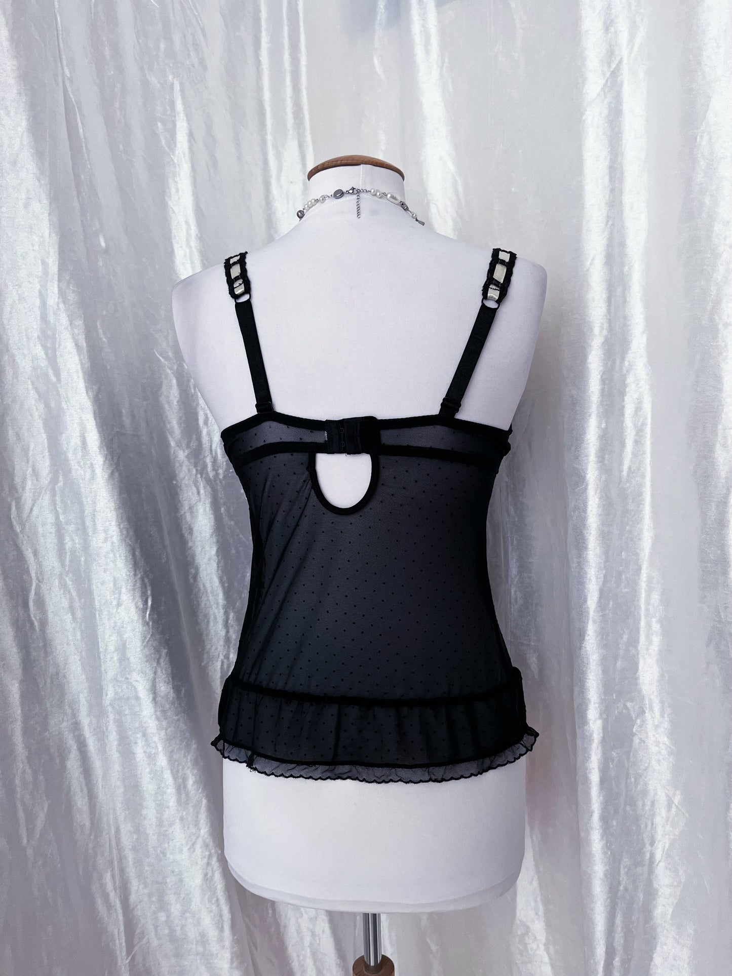 Dark coquette asymmetrical bustier top 🎀🕸️