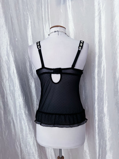 Dark coquette asymmetrical bustier top 🎀🕸️