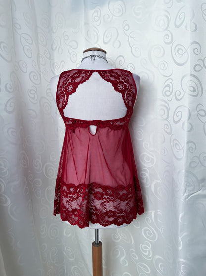 Ethereal hot red mesh bustier top ❤️🕷️