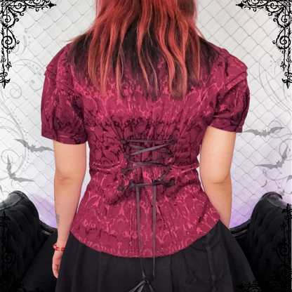 Dracula Burgundy Edwardian Blouse 🫀