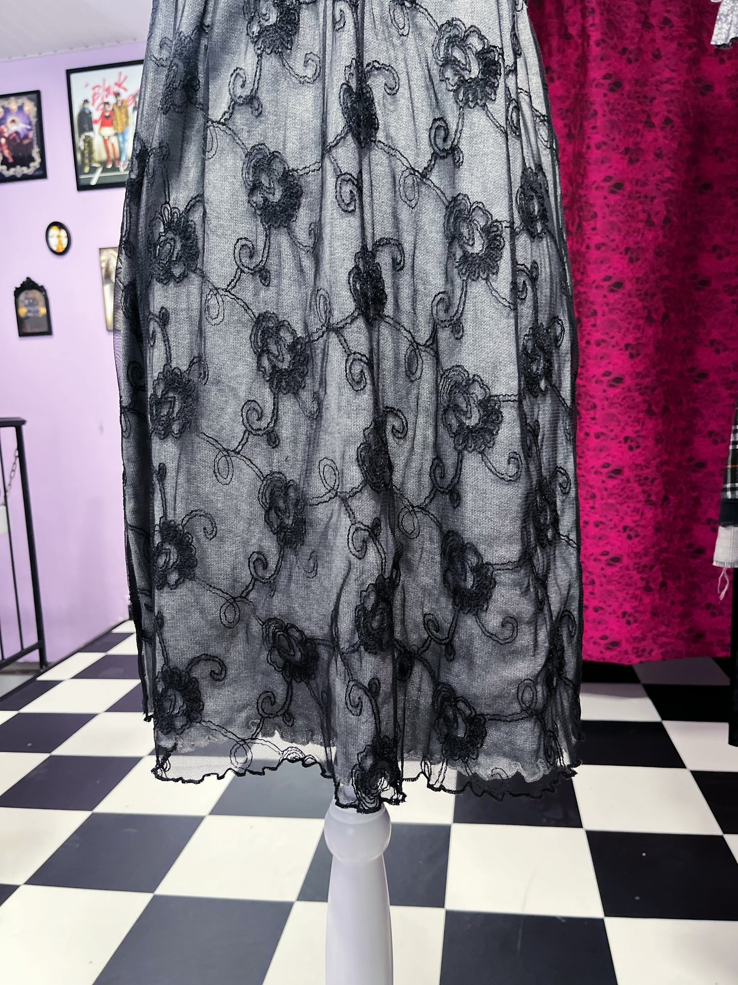 00’s whimsygoth grey dress 🌀